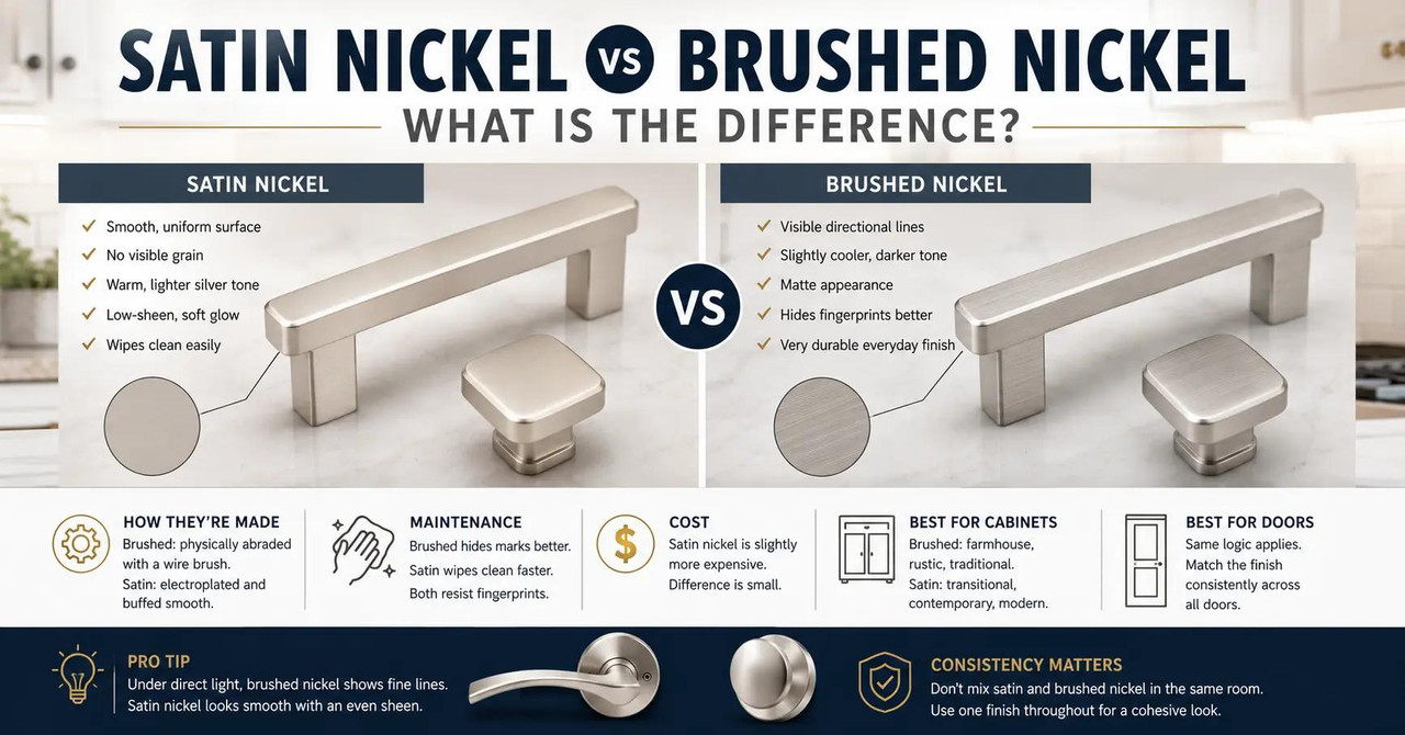 Satin Nickel vs Brushed Nickel: What Is the Difference
