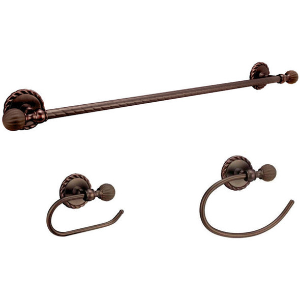 Designers Impressions Andora Series 3 Piece Oil Rubbed Bronze Bathroom Hardware Set