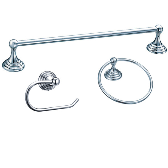 Designers Impressions Stockton Series 3 Piece Chrome Bathroom Hardware Set