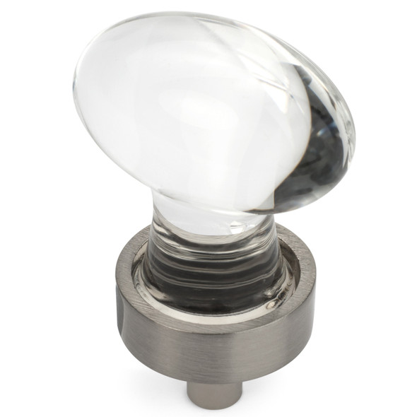 Cosmas 6594 & Clear Glass Oval Cabinet Knob