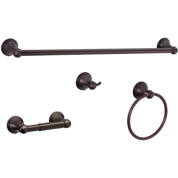 Designers Impressions Florentine Series 4 Piece Oil Rubbed Bronze Bath Hardware Set: 19434/19472