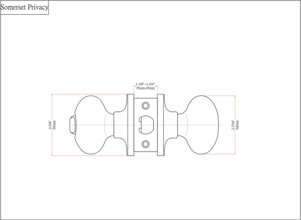 Designers Impressions Somerset Design Black Privacy Door Knob: 55-2666