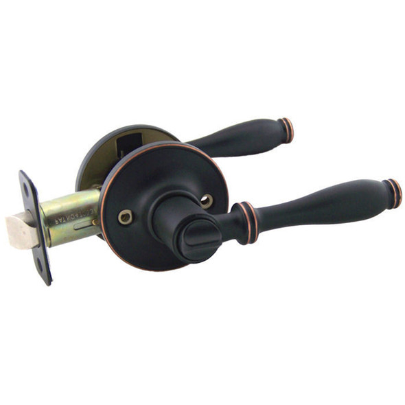 Designers Impressions Villa Design Oil Rubbed Bronze Privacy Door Lever: 33-5966