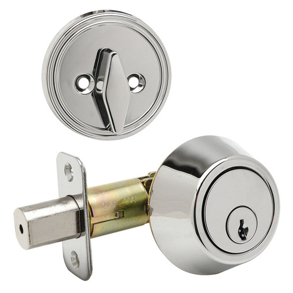 Designers Impressions Polished Chrome Single Cylinder Deadbolt: 88-1111