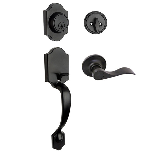 Designers Impressions Valhala Black Traditional Handleset with Kingston Interior: 55-9000/KI