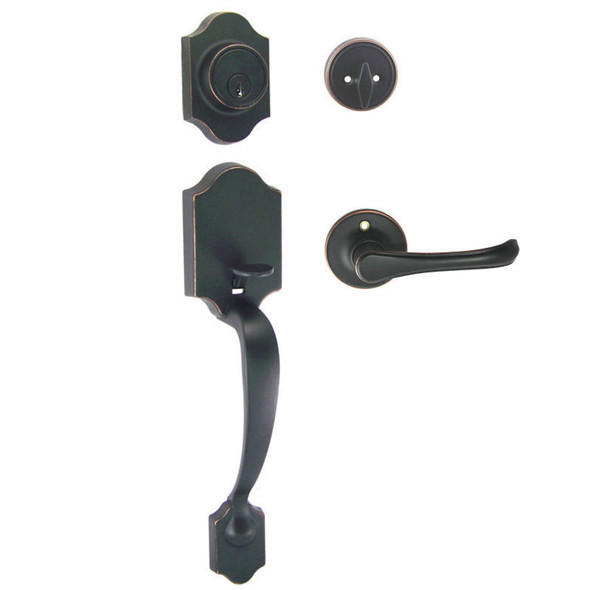 Designers Impressions Valhala Oil Rubbed Bronze Traditional Handleset with Rochester Interior: 33-9000/8844