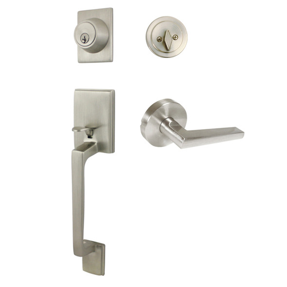 Designers Impressions Churchill Design Satin Nickel Contemporary Handleset with Madison Interior