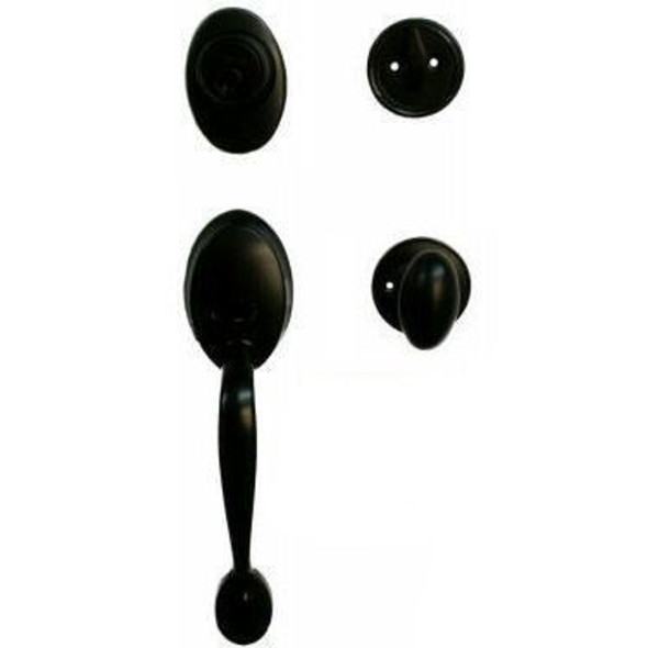 Designers Impressions Frankfort Black Traditional Handleset with Somerset Interior: 55-8000/2644