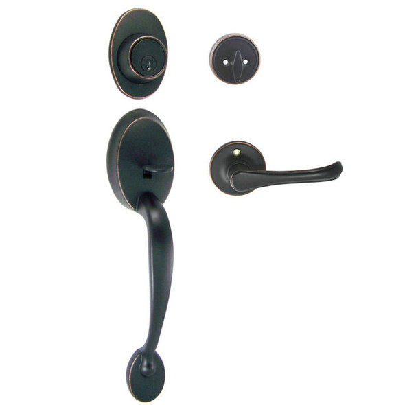 Designers Impressions Frankfort Oil Rubbed Bronze Traditional Handleset with Rochester Interior: 33-8000/8844