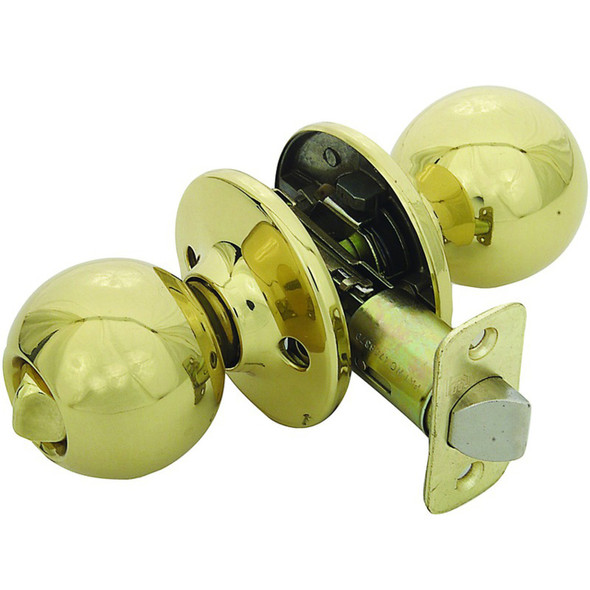 Designers Impressions Ashland Design Polished Brass Privacy Door Knob