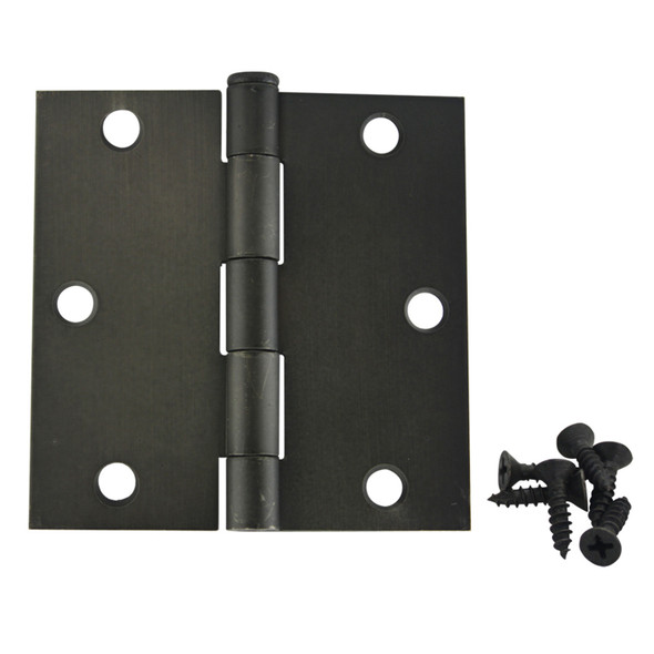 Cosmas Oil Rubbed Bronze Door Hinge 3 1/2" with Square Corners: 37601
