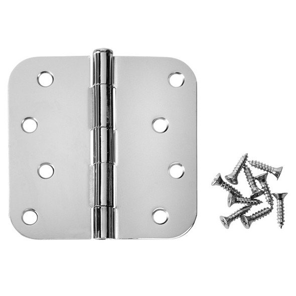 Cosmas Polished Chrome Door Hinge 4" with 5/8" Radius Corners: 24084