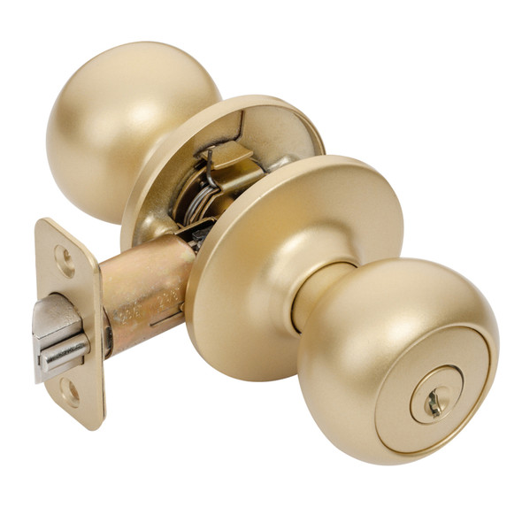 Designers Impressions Bedford Design Satin Brass Entry Door Knob: 77-1600