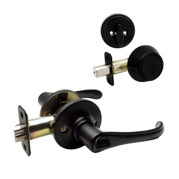 Designers Impressions Rochester Design Black Combo Pack - Entry & Deadbolt: 55-8899