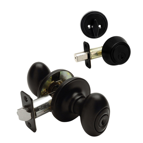 Designers Impressions Somerset Design Black Combo Pack - Entry & Deadbolt: 55-2699