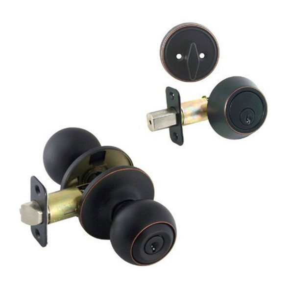 Designers Impressions Ashland Design Oil Rubbed Bronze Combo Pack - Entry & Deadbolt: 33-2199