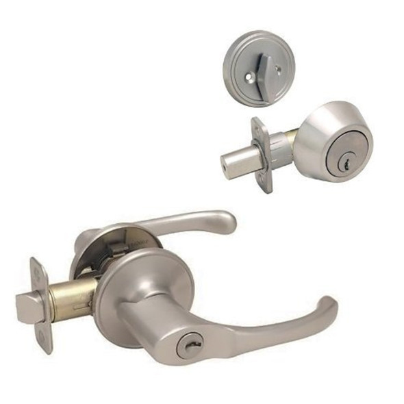 Designers Impressions Arlington Design Satin Nickel Combo Pack - Entry & Deadbolt: 22-5499