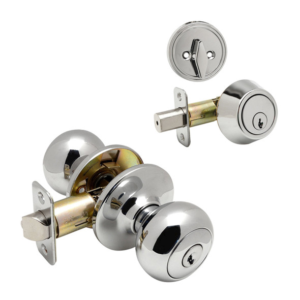 Designers Impressions Bedford Design Polished Chrome Combo Pack - Entry & Deadbolt: 88-1699
