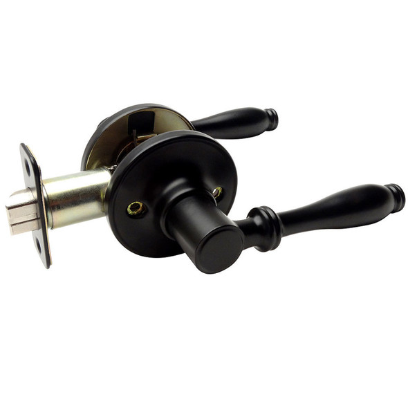 Designers Impressions Villa Design Black Passage Door Lever: 55-5977