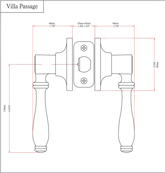 Designers Impressions Villa Design Oil Rubbed Bronze Passage Door Lever: 33-5977