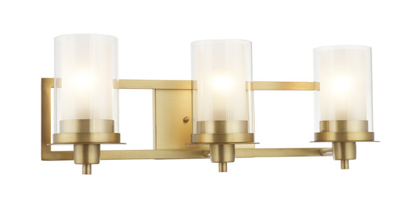 Juno Brushed Brass 3 Light Wall Sconce / Bathroom Fixture: 73487