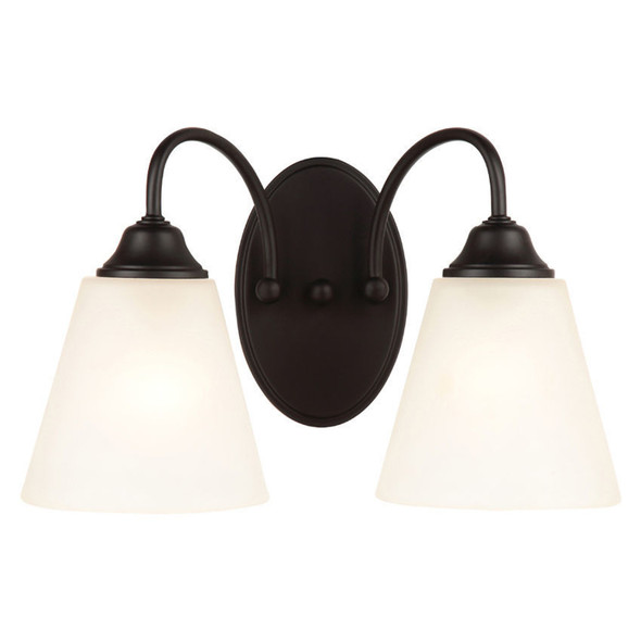 Galveston Matte Black 2 Light Wall Sconce / Bathroom Fixture : 21-0034