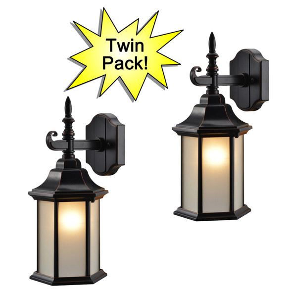 Oil Rubbed Bronze Outdoor Patio / Porch Exterior Light Fixtures - Twin Pack : 19-2132