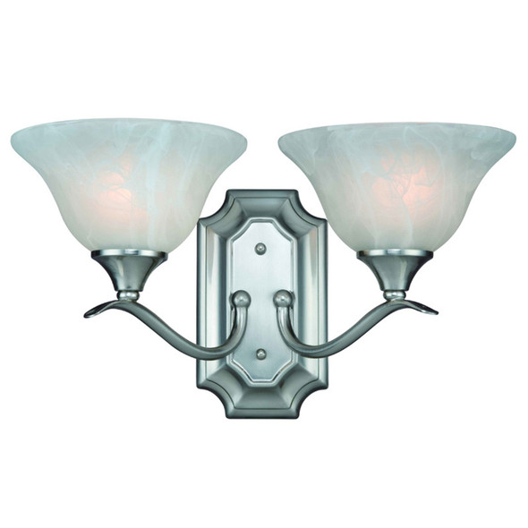 Satin Nickel 2 Light Wall Sconce / Bathroom Fixture : 10-4692