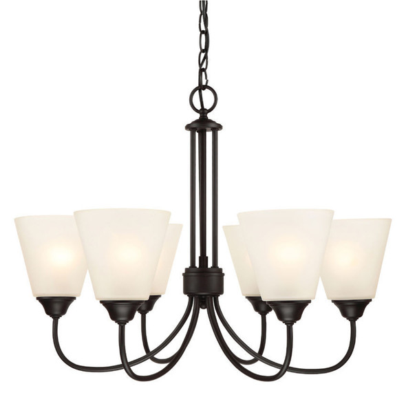 Galveston Matte Black 6 Light Chandelier Ceiling Fixture : 20-9717