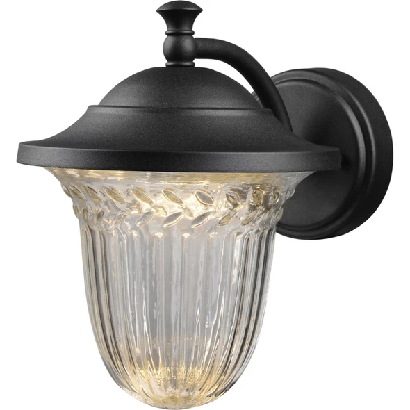 Black Outdoor Patio / Porch Exterior LED Light Fixture: 21-3677-Medium