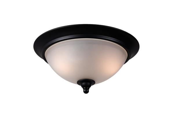 Designers Impressions Countryside Matte Black Flush Mount Ceiling Light Fixture : 10021