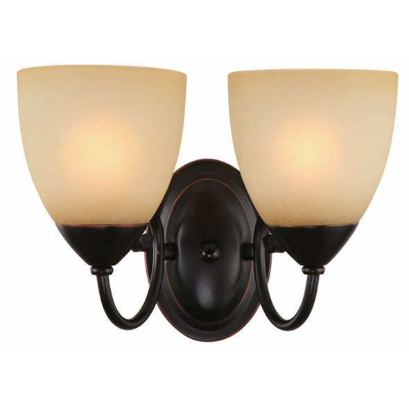 Oil Rubbed Bronze 2 Light Wall Sconce / Bathroom Fixture 16-8212