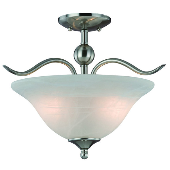 Satin Nickel Semi-Flush Mount Ceiling Light Fixture: 10-4289