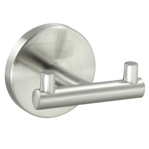 Designers Impressions Kain Series Satin Nickel Double Robe Hook: 49663