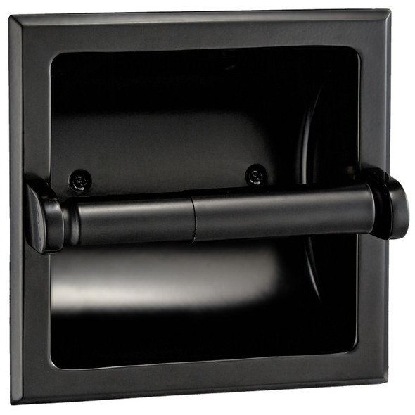 Designers Impressions Black Recessed Toilet / Tissue Paper Holder Mounting Bracket Included: 48635