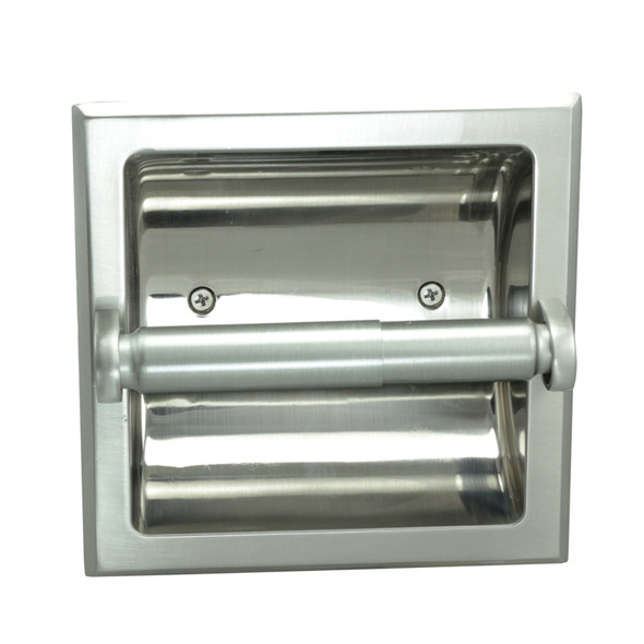 Designers Impressions Satin Nickel Recessed Toilet / Tissue Paper Holder Mounting Bracket Included: 49670