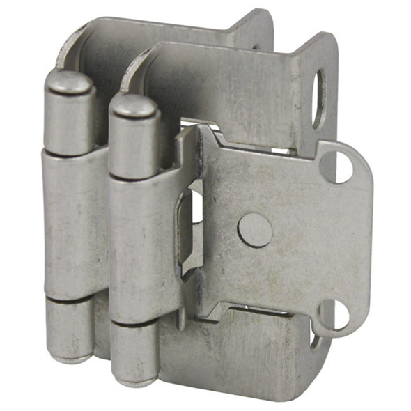 Cosmas 27550-SN Satin Nickel Partial Wrap Hinge 1/2" Overlay (Pair)