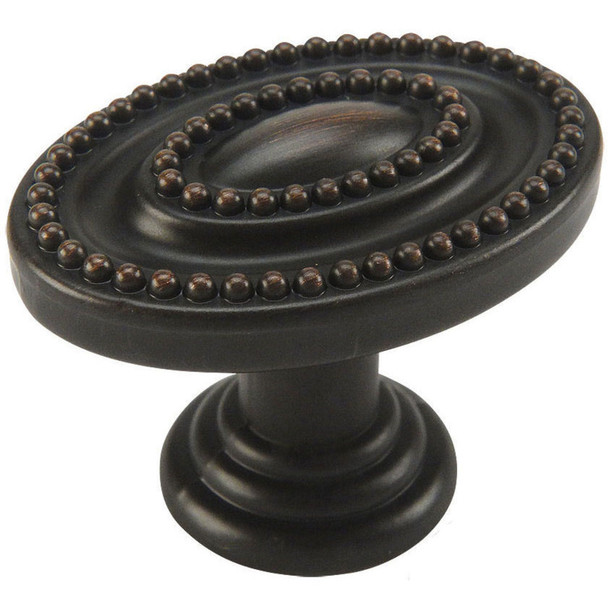 Cosmas 4888ORB Oil Rubbed Bronze Oval Beaded Cabinet Knob