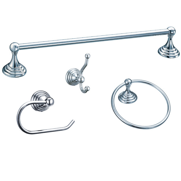Designers Impressions Stockton Series 4 Piece Chrome Bathroom Hardware Set