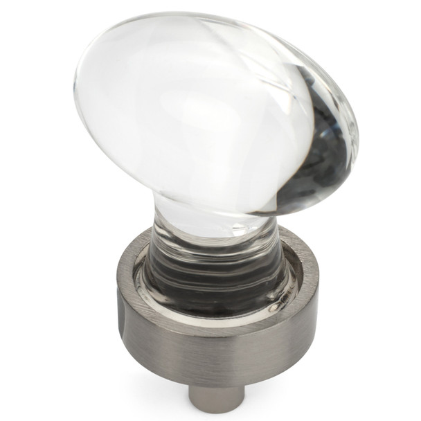 Cosmas 6594 & Clear Glass Oval Cabinet Knob