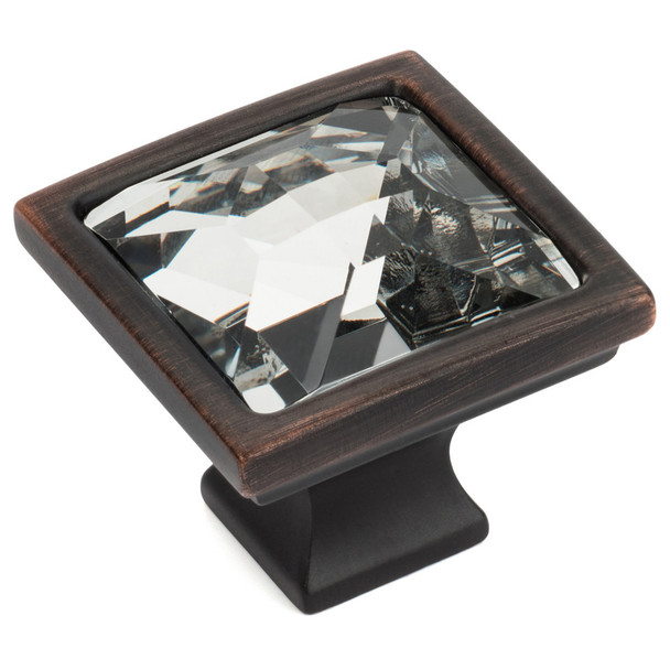Cosmas 6825S & Clear Glass Square Cabinet Knob