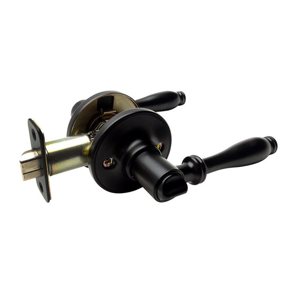 Designers Impressions Villa Design Black Privacy Door Lever: 55-5966