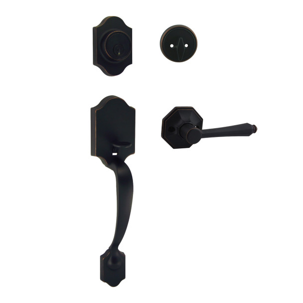 Designers Impressions Valhala Oil Rubbed Bronze Traditional Handleset with Windsor Interior: 33-9000/7744