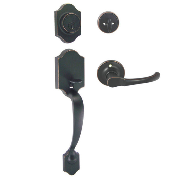 Designers Impressions Valhala Oil Rubbed Bronze Traditional Handleset with Arlington Interior: 33-9000/5444