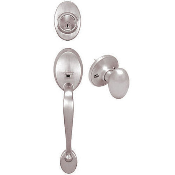 Designers Impressions Frankfort Satin Nickel Traditional Handleset with Somerset Interior: 22-2644-F