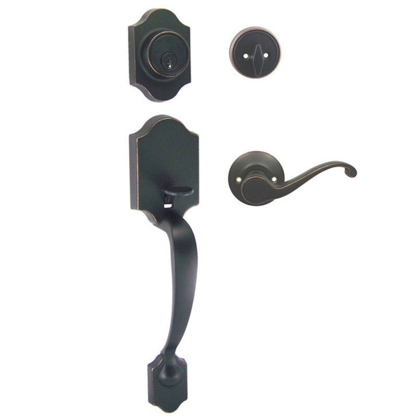 Designers Impressions Valhala Oil Rubbed Bronze Traditional Handleset with Richmond Interior 1: 33-9000/8144