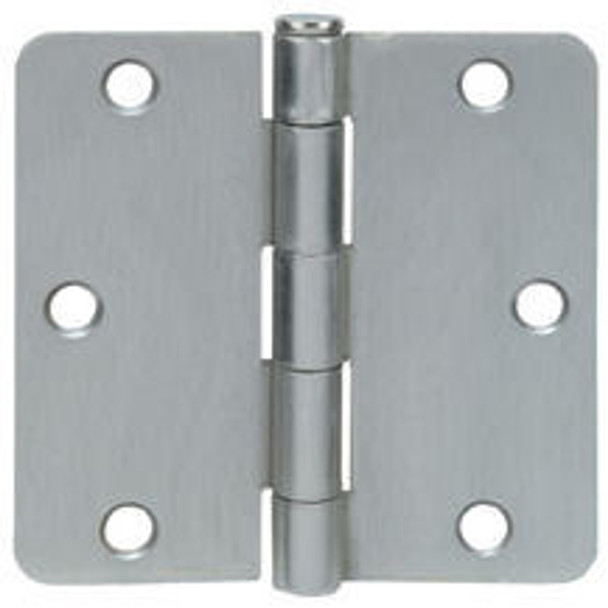 Cosmas Satin Nickel Door Hinge 3 1/2" with 1/4" Radius Corners: 37588