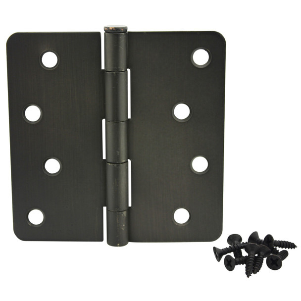 Cosmas Oil Rubbed Bronze Door Hinge 4" with 1/4" Radius Corners: 37656