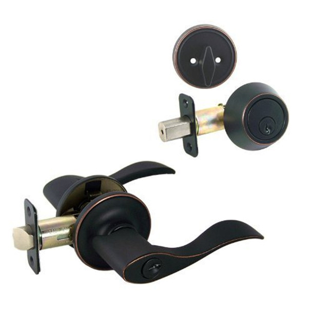 Designers Impressions Kingston Design Oil Rubbed Bronze Combo Pack - Entry & Deadbolt: 33-5799