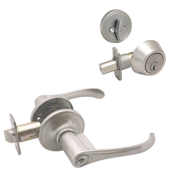 Designers Impressions Rochester Design Satin Nickel Combo Pack - Entry & Deadbolt: 22-8899